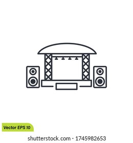 Music Concert Stage Icon Illustration Vector Eps 10 Logo Template