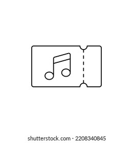 Music concert tickets icon in line style icon, isolated on white background