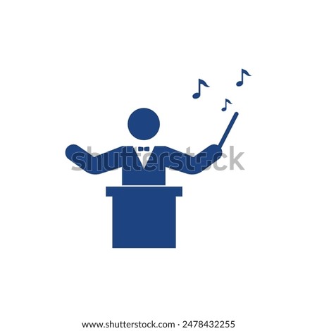 Music conductor icon flat design