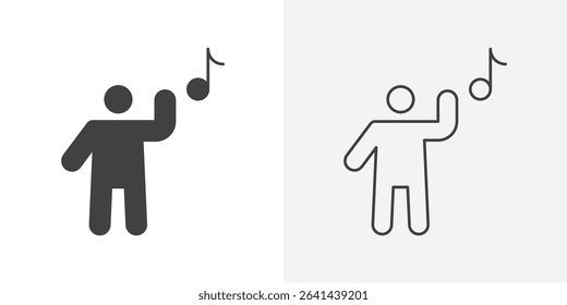 Music conductor icon Line graphics illustration