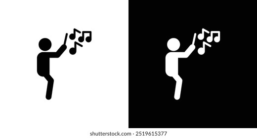 Music conductor icon linear logo isolated