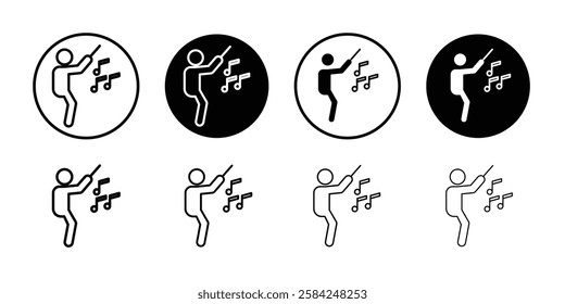 Music conductor icon linear logo isolated