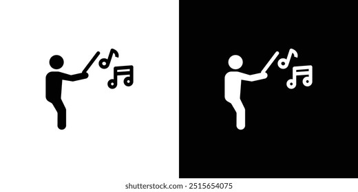 Music conductor icon logo set vector