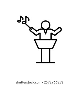 Music conductor icon simple vector symbol