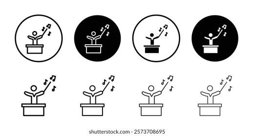 Music conductor icon Thin line art isolated
