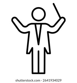Music conductor icon Thin line vector design