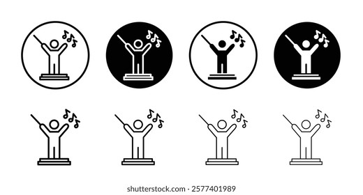 Music conductor icon Vector logo set flat