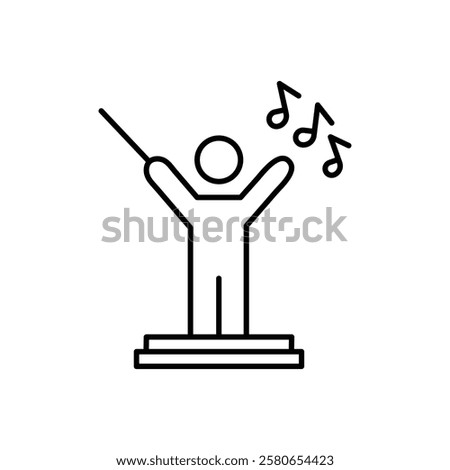 Music conductor icon Vector logo set flat