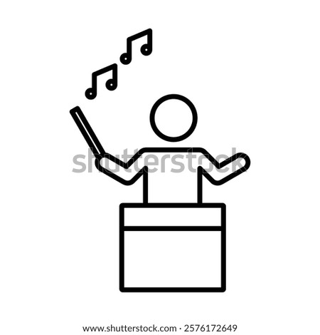 Music conductor icon vector outline logo sign