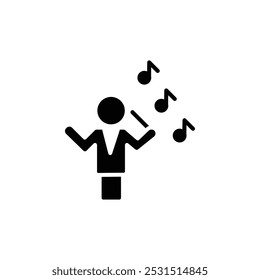 Music conductor icon web design in vector