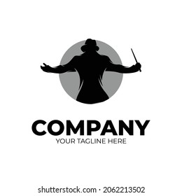 Music conductor logo design template