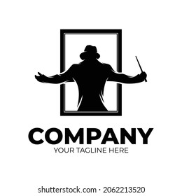 Music conductor logo design template