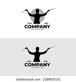 Music conductor logo design template