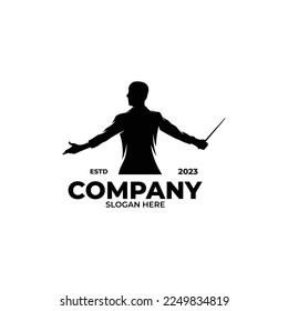 Music conductor logo design template