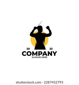 Music conductor logo design template