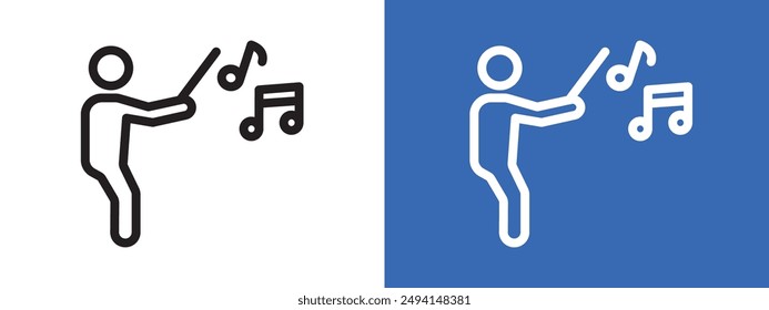 Music conductor logo sign set vector outline