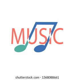 Music connecting the world logo logotype vector icon - Vector