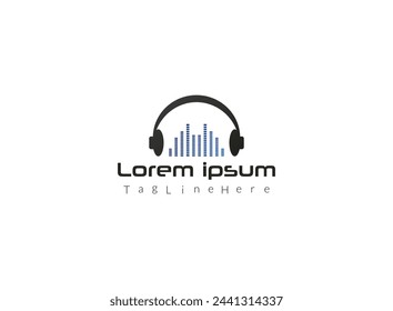 Music connecting the world logo logotype vector