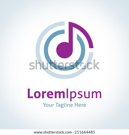 Music connecting the world logo logotype vector icon