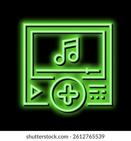 music content ugc neon light sign vector. music content ugc illustration
