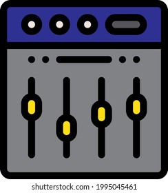 music control electric instrument flat design icon. electric device. entertainment device