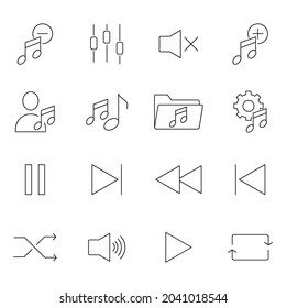 Music Control icons set. Music Control pack symbol vector elements for infographic web