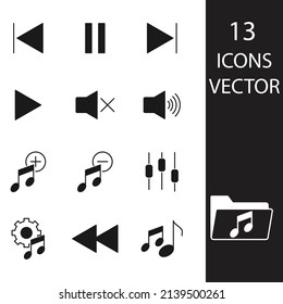 Music Control icons set . Music Control pack symbol vector elements for infographic web