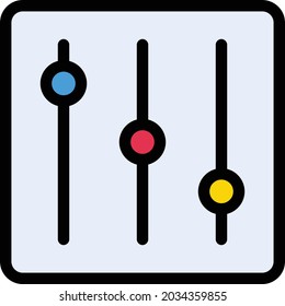 music controler vector line colour icon