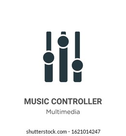 Music controller glyph icon vector on white background. Flat vector music controller icon symbol sign from modern multimedia collection for mobile concept and web apps design.