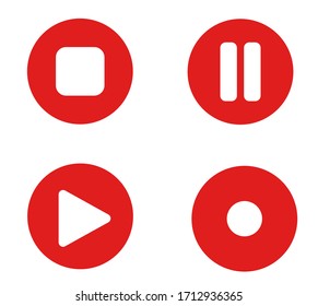 icono del controlador de música aislado en fondo blanco, pausa el registro de reproducción y el icono de detención