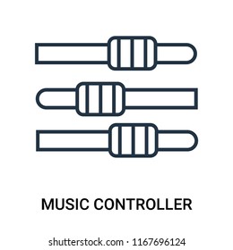 Music controller icon vector isolated on white background, Music controller transparent sign , outline linear symbol or line shape