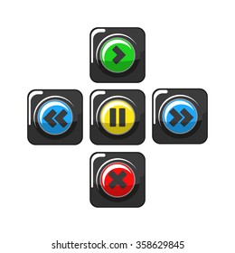 music controllers isolated on white. vector illustration