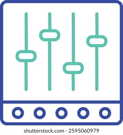 Music Controls outline dual color vector illustration icon design