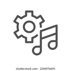 Music and controls related icon outline and linear vector.