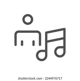 Music and controls related icon outline and linear vector.