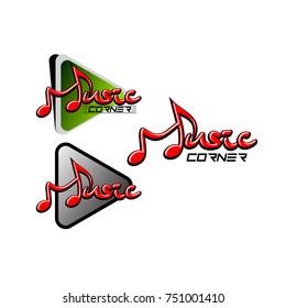 music corner text vector logo