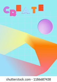Music cover in blue, violet, pink, green colors. Rock concert flyer. Minimal line brochure. Soundwave layout. Geometric audio cover. Promotion party ads. Vintage wave template.