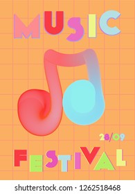 Music cover in blue, violet, pink, green colors. Rock concert flyer. Minimal tech brochure. Soundwave layout. Abstract summer gradient. Creative party advertise. Vintage wave template.