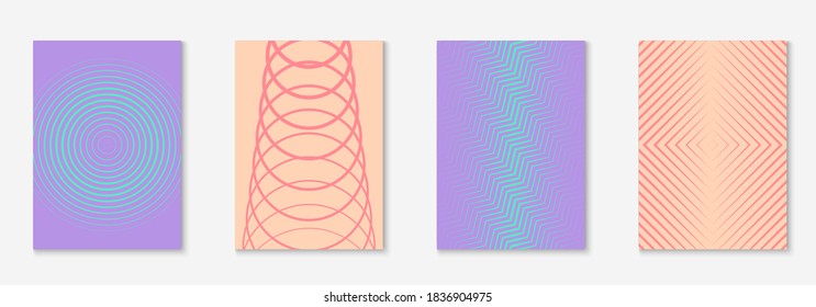 Music cover. Futuristic booklet, notebook, flyer, annual report layout. Pink and purple. Music cover with minimalist geometric line and trendy shapes.
