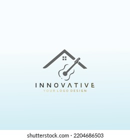 diseño del logotipo vectorial de la casa de crack de música