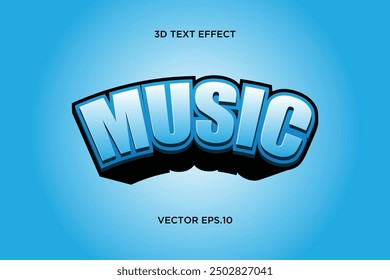 Diseño creativo de efectos de texto 3D "música"