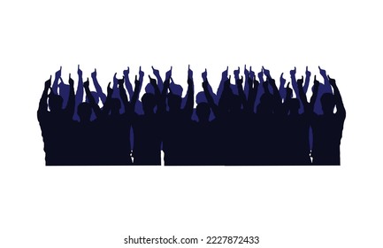 music crowd cheering silhouette vector art