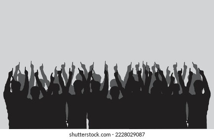 music crowd cheering silhouette vector art