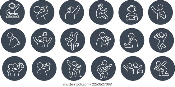 Music and Dance icons vector design