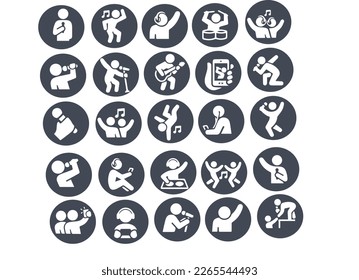 Music and Dance Icons vector design