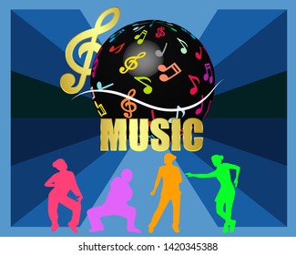 Music dance party banner decor