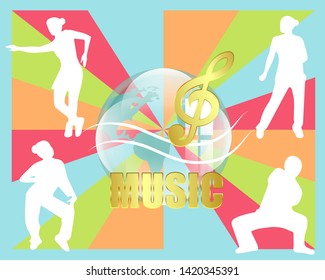 Music dance party banner decor