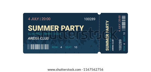 Music, Dance, party, Live Concert\
entrance vector tickets templates. Ticket for entrance to the\
event. Modern elegant illustration template of Ticket\
Card