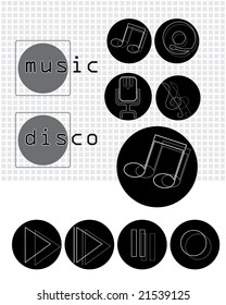 music, dance, young people having fun,white and black abstract vector