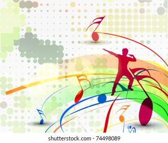 Music dancing background elements design.